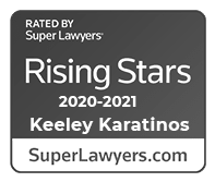 rated by super lawyers rising stars 2020-2021 keeley karatinos superlawyers.com